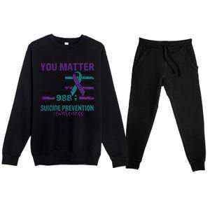 You Matter Suicide Prevention Awareness Cute Gift Premium Crewneck Sweatsuit Set