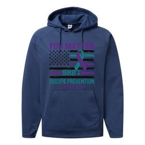 You Matter Suicide Prevention Awareness Cute Gift Performance Fleece Hoodie