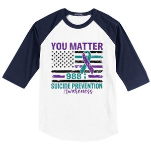 You Matter Suicide Prevention Awareness Cute Gift Baseball Sleeve Shirt