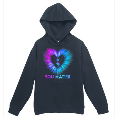 You Matter Suicide Prevention Awareness Teal Purple Heart Urban Pullover Hoodie