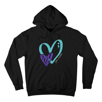 You Matter Suicide Prevention Awareness Teal Purple Heart Hoodie