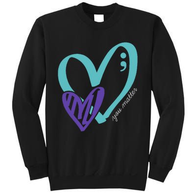 You Matter Suicide Prevention Awareness Teal Purple Heart Sweatshirt