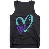 You Matter Suicide Prevention Awareness Teal Purple Heart Tank Top