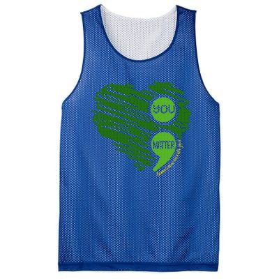 You Matter Semicolon Heart Mesh Reversible Basketball Jersey Tank