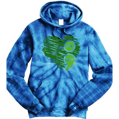 You Matter Semicolon Heart Tie Dye Hoodie