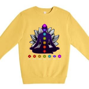 Yoga Meditation Seven Chakras Namaste Lotus Zen Spiritual Meaningful Gift Premium Crewneck Sweatshirt