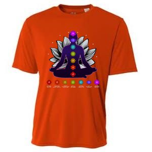 Yoga Meditation Seven Chakras Namaste Lotus Zen Spiritual Meaningful Gift Cooling Performance Crew T-Shirt