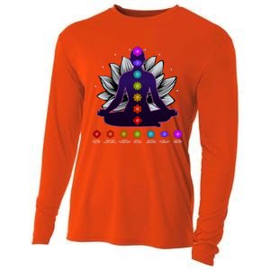 Yoga Meditation Seven Chakras Namaste Lotus Zen Spiritual Meaningful Gift Cooling Performance Long Sleeve Crew