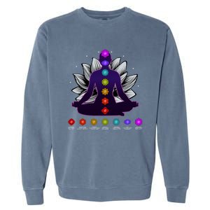 Yoga Meditation Seven Chakras Namaste Lotus Zen Spiritual Meaningful Gift Garment-Dyed Sweatshirt