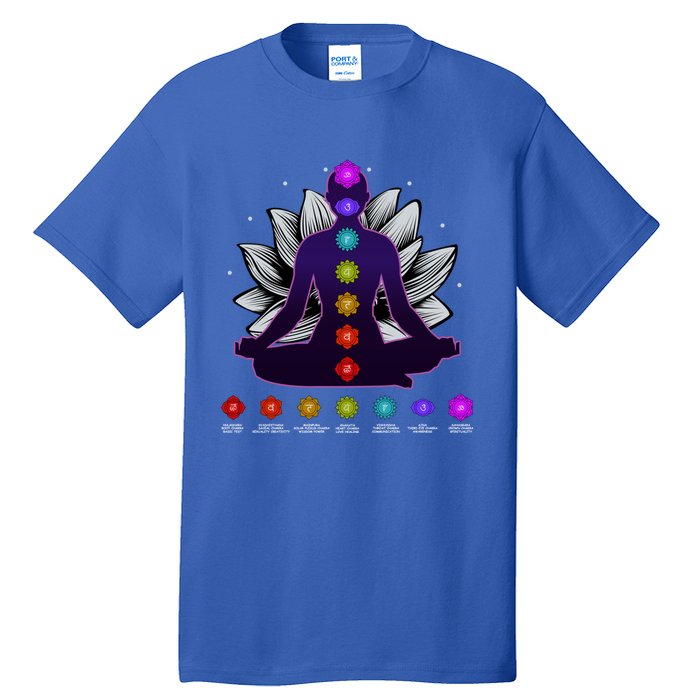 Yoga Meditation Seven Chakras Namaste Lotus Zen Spiritual Meaningful Gift Tall T-Shirt