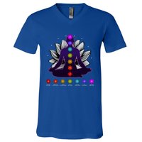 Yoga Meditation Seven Chakras Namaste Lotus Zen Spiritual Meaningful Gift V-Neck T-Shirt