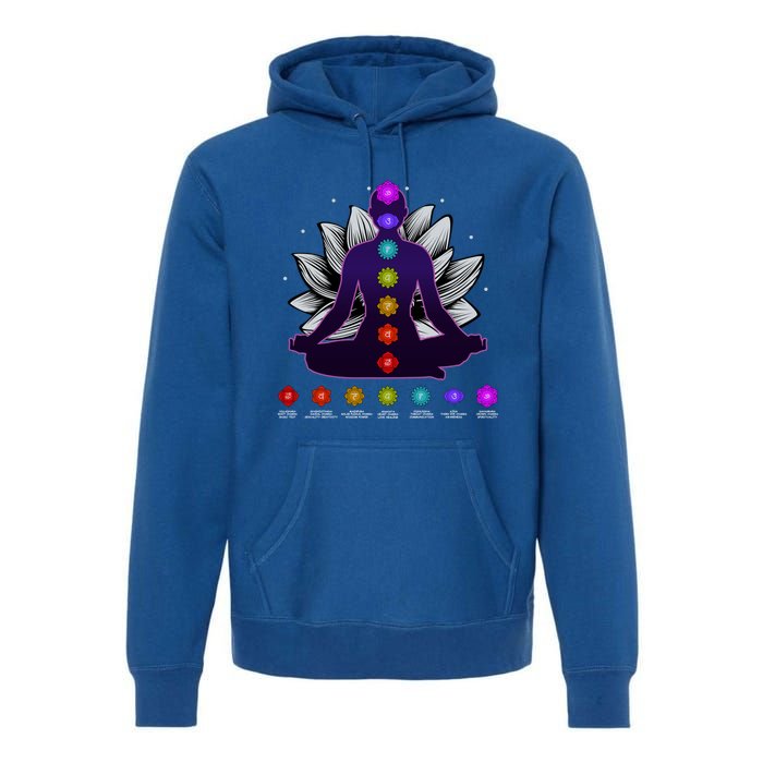 Yoga Meditation Seven Chakras Namaste Lotus Zen Spiritual Meaningful Gift Premium Hoodie