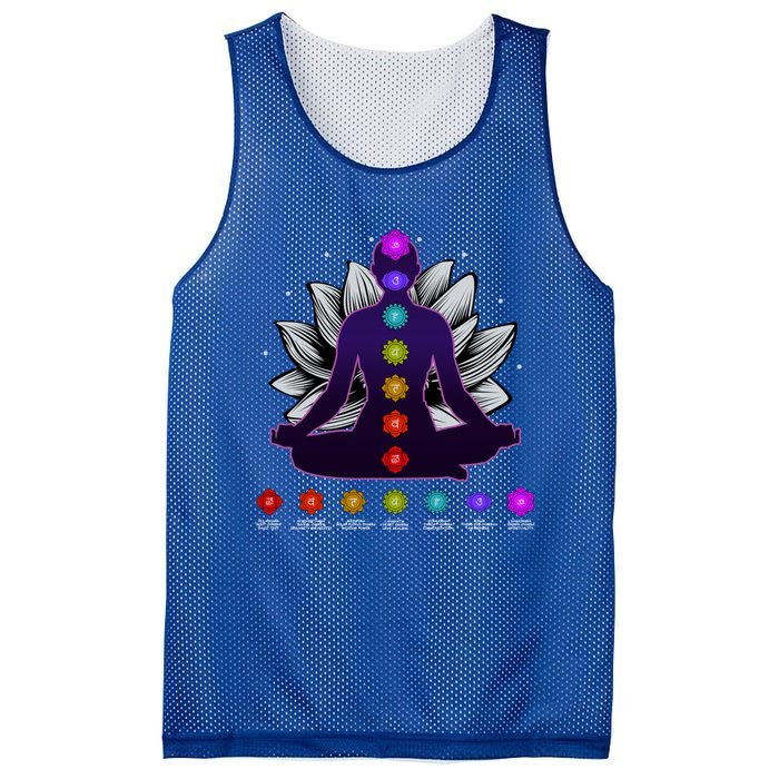 Yoga Meditation Seven Chakras Namaste Lotus Zen Spiritual Meaningful Gift Mesh Reversible Basketball Jersey Tank