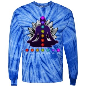 Yoga Meditation Seven Chakras Namaste Lotus Zen Spiritual Meaningful Gift Tie-Dye Long Sleeve Shirt