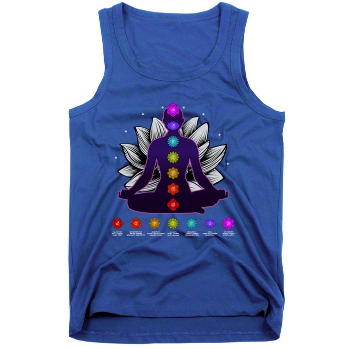 Yoga Meditation Seven Chakras Namaste Lotus Zen Spiritual Meaningful Gift Tank Top