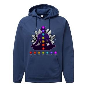 Yoga Meditation Seven Chakras Namaste Lotus Zen Spiritual Meaningful Gift Performance Fleece Hoodie