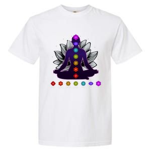 Yoga Meditation Seven Chakras Namaste Lotus Zen Spiritual Meaningful Gift Garment-Dyed Heavyweight T-Shirt