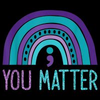 You Matter Semicolon Suicide Prevention Purple Teal Rainbow Cooling Performance Crew T-Shirt