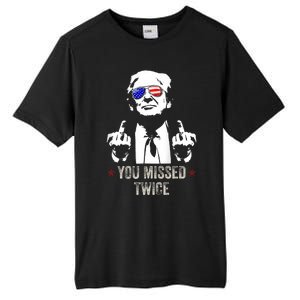 You Missed Twice President Donald Trump Tall Fusion ChromaSoft Performance T-Shirt