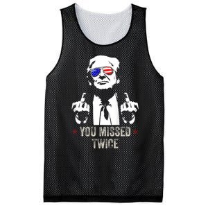 You Missed Twice President Donald Trump Mesh Reversible Basketball Jersey Tank