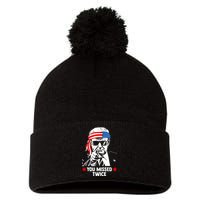 You Missed Twice Pom Pom 12in Knit Beanie