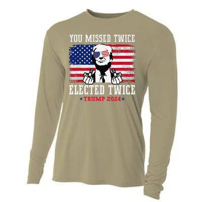 You Missed Twice Elected Twice Trump 2024 We Won Trump Win Cooling Performance Long Sleeve Crew