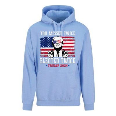 You Missed Twice Elected Twice Trump 2024 We Won Trump Win Unisex Surf Hoodie