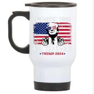 You Missed Twice Elected Twice Trump 2024 We Won Trump Win Stainless Steel Travel Mug