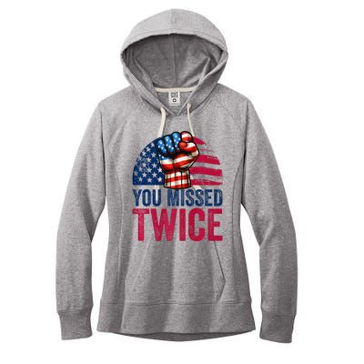 You Missed Twice Trump Assassinated White 2024 Women's Fleece Hoodie