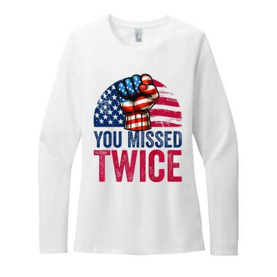 You Missed Twice Trump Assassinated White 2024 Womens CVC Long Sleeve Shirt