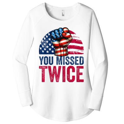 You Missed Twice Trump Assassinated White 2024 Women's Perfect Tri Tunic Long Sleeve Shirt