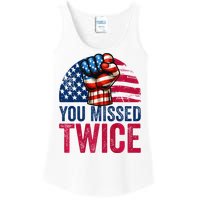 You Missed Twice Trump Assassinated White 2024 Ladies Essential Tank