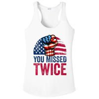 You Missed Twice Trump Assassinated White 2024 Ladies PosiCharge Competitor Racerback Tank