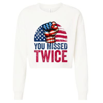 You Missed Twice Trump Assassinated White 2024 Cropped Pullover Crew