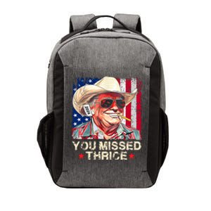 You Missed Thrice Trump Western Cowboy Trump 2024 Us Flag Vector Backpack