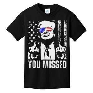 You Missed Trump 2024 Us American Flag Kids T-Shirt