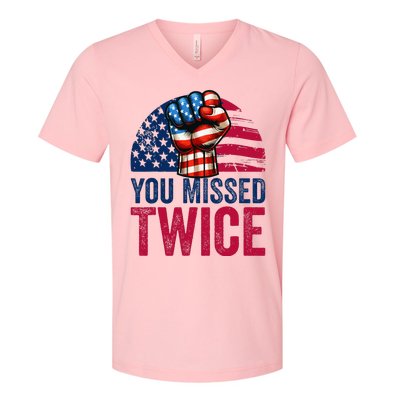 You Missed Twice Trump Assassinated White 2024 V-Neck T-Shirt