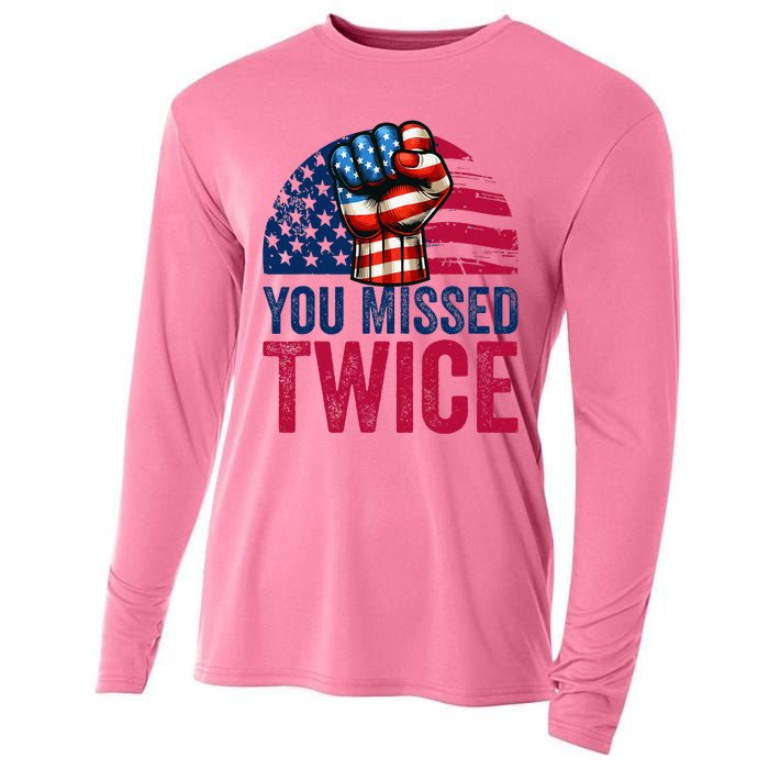 You Missed Twice Trump Assassinated White 2024 Cooling Performance Long Sleeve Crew