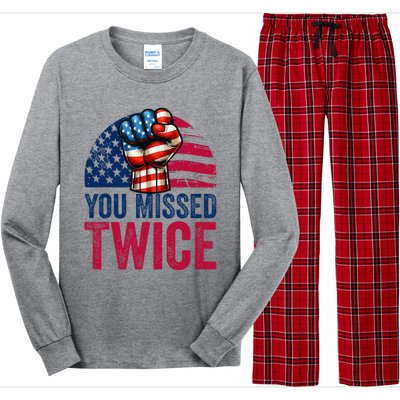 You Missed Twice Trump Assassinated White 2024 Long Sleeve Pajama Set