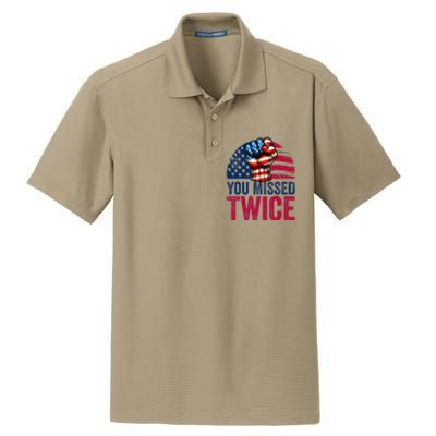 You Missed Twice Trump Assassinated White 2024 Dry Zone Grid Polo