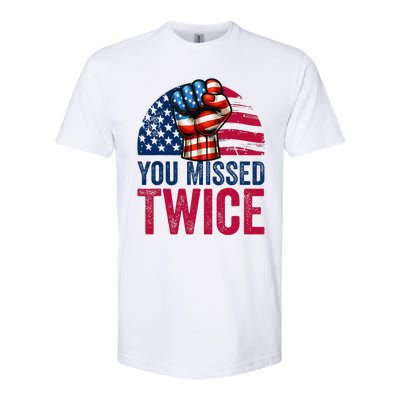 You Missed Twice Trump Assassinated White 2024 Softstyle CVC T-Shirt