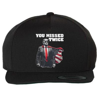 You Missed Twice Trum Wool Snapback Cap
