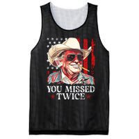 You Missed Twice Western Trump Cowboy Trump 2024 Us Flag Mesh Reversible Basketball Jersey Tank