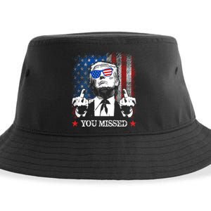 You Missed Trump 2024 Us American Flag Sustainable Bucket Hat