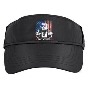 You Missed Trump 2024 Us American Flag Adult Drive Performance Visor