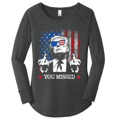 You Missed Trump 2024 Us American Flag Women's Perfect Tri Tunic Long Sleeve Shirt