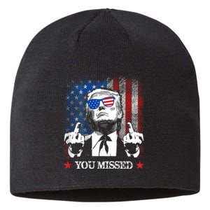 You Missed Trump 2024 Us American Flag Sustainable Beanie