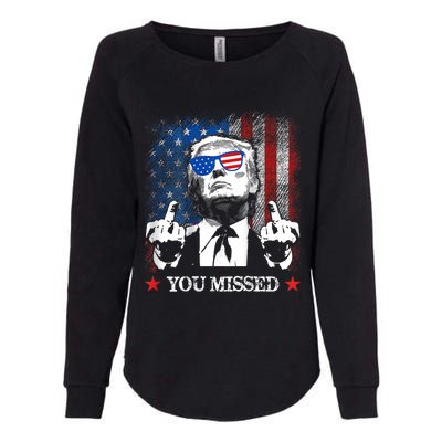 You Missed Trump 2024 Us American Flag Womens California Wash Sweatshirt