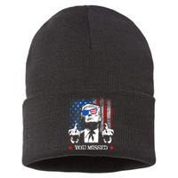 You Missed Trump 2024 Us American Flag Sustainable Knit Beanie