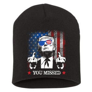 You Missed Trump 2024 Us American Flag Short Acrylic Beanie